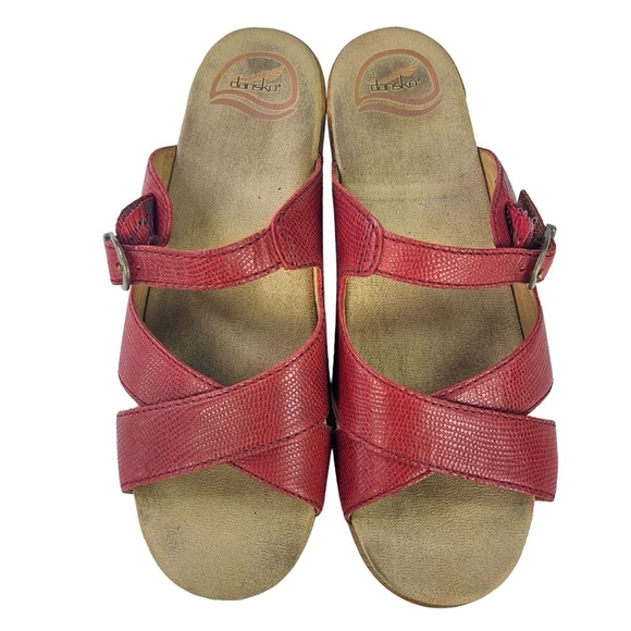 Dansko Leather Cross Strap Block Heels Sandals Womens Size US9.5-10  EU40 - Picture 6 of 13